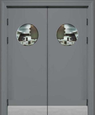 А- Гладь-1 двойная, круглое окно (отбойная пластина низ)